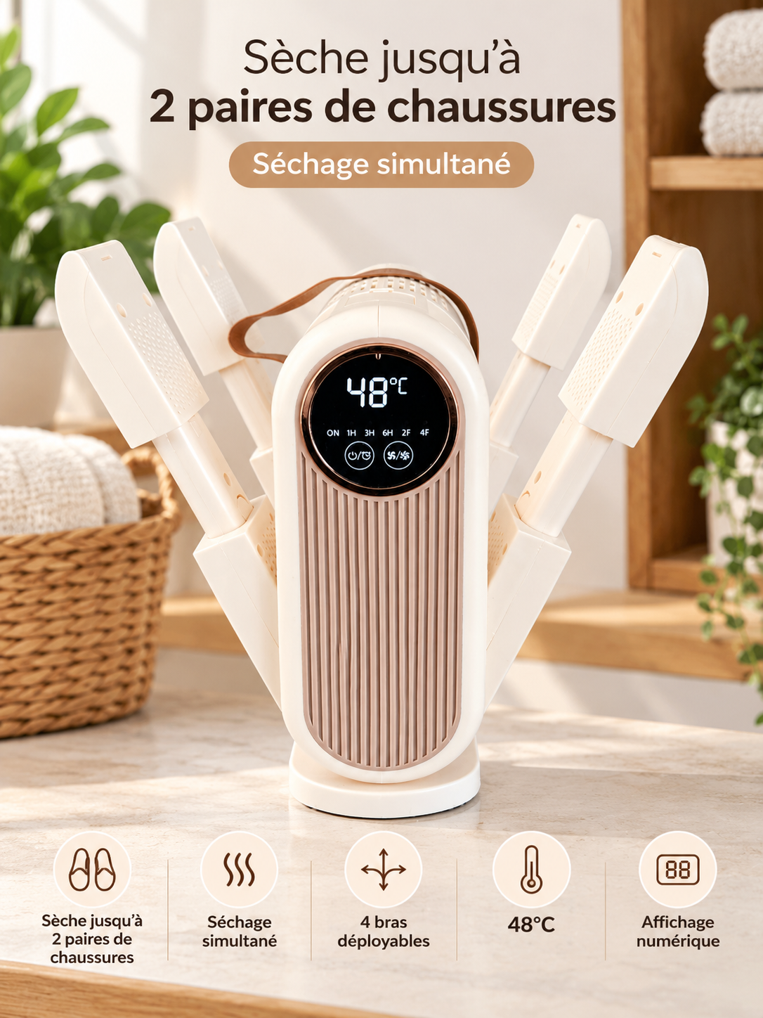 Sèche-chaussures KLEANS CARE avec affichage numérique 48 °C