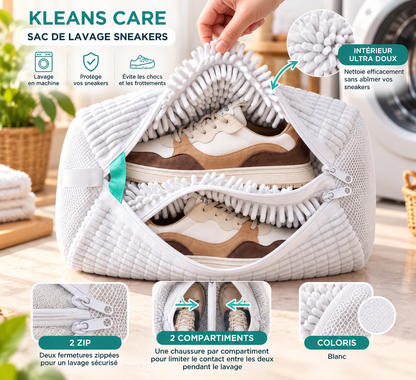 Sac de lavage sneakers KLEANS CARE avec deux fermetures zippées